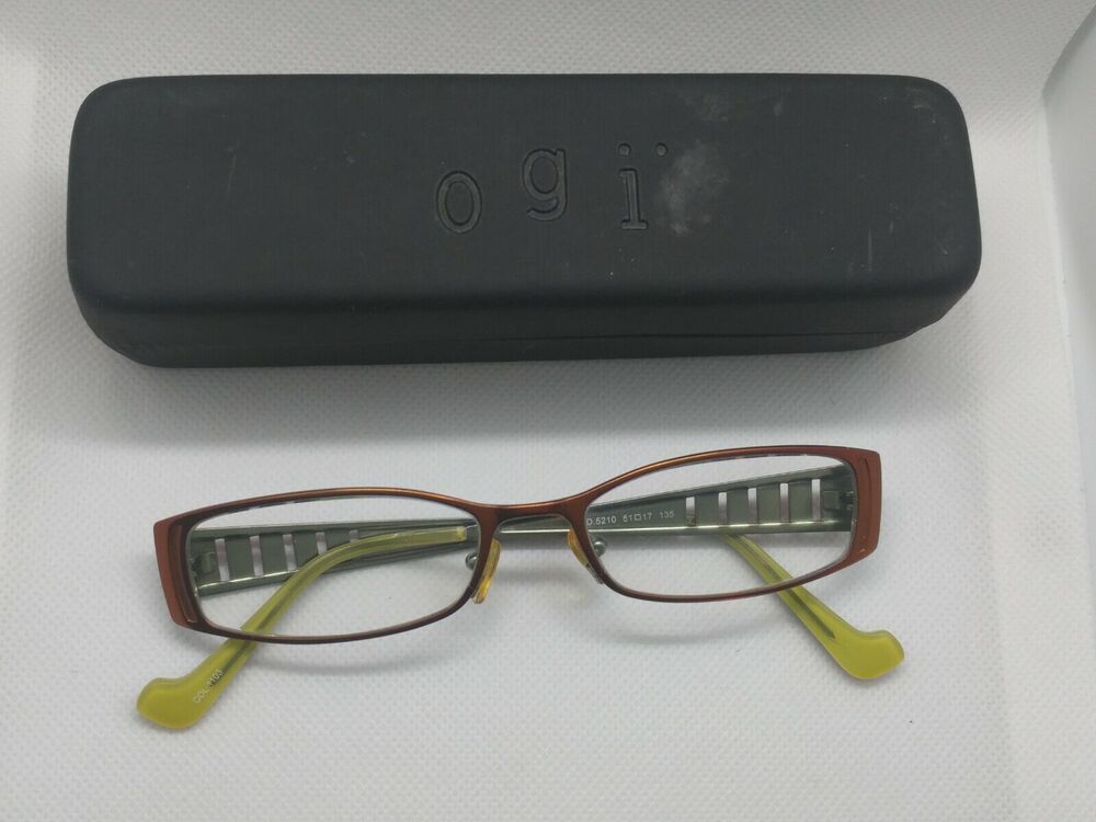 Titanium OGI 5210 Slim Orange Copper & Lime Glasses Frames 51 17 135